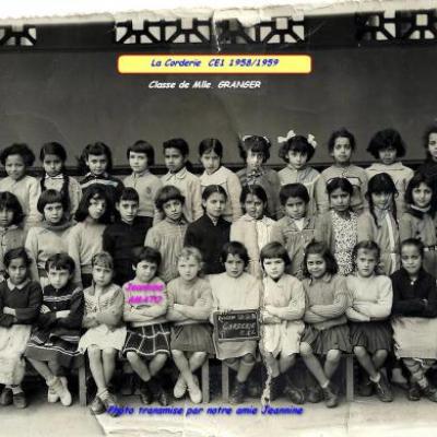 La Corderie CE1 1958/1959